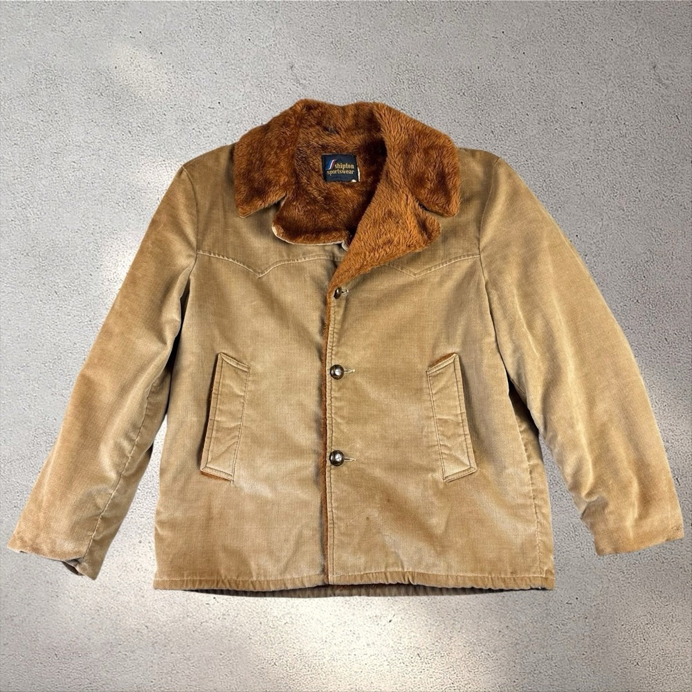 Vintage 70s Shipton Western Corduroy Rancher Coat Fits Men's L/XL Chore Barn‎